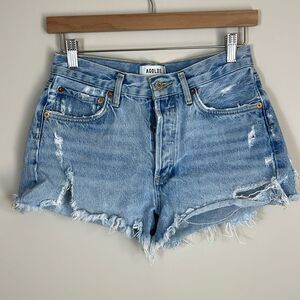 Agolde Parker Shorts Button Up Fly Distressed Size 25